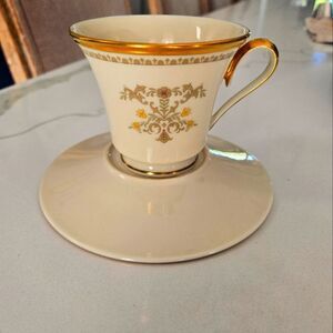 Discontinued Lenox China Castle Garden Replacement Footed Cup and Saucer